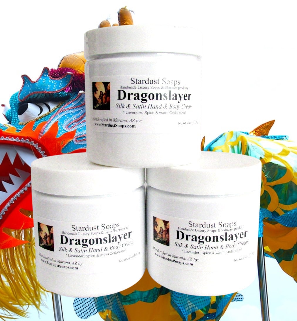 Dragonslayer Hand, Face and Body Cream | Luxurious Moisturizing Body Butter | Handmade Natural Skin Cream for Dry Skin | 4 oz