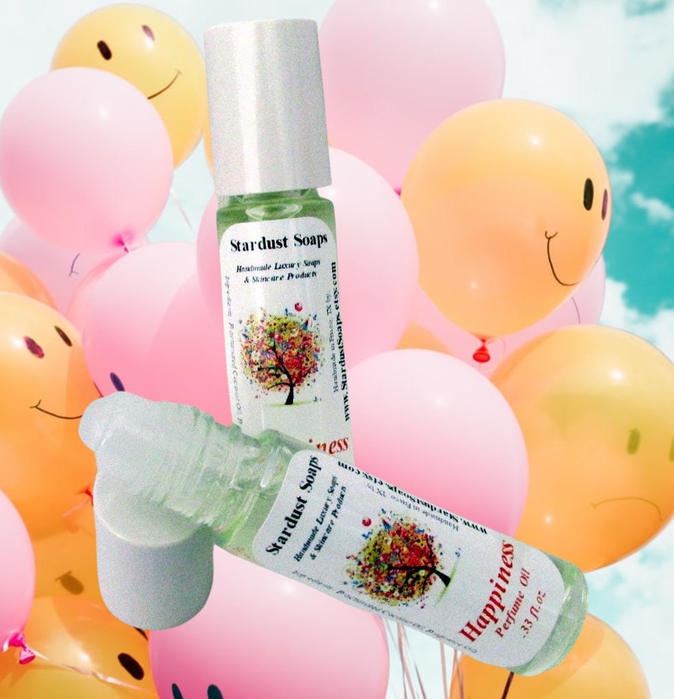 Happiness Roll-On Perfume Oil | Handmade Natural Floral Fragrance | Fresh Skin-Friendly Perfume for Women | Travel Size 10ml