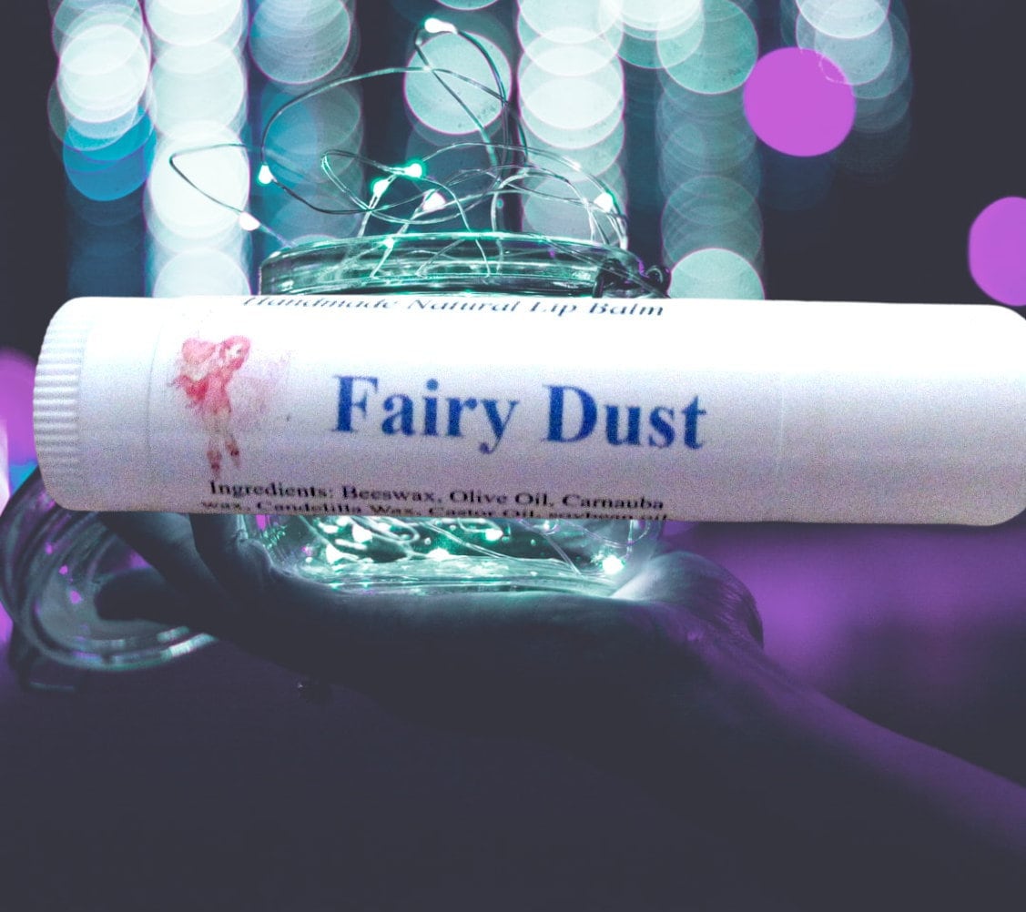 Fairy Dust Beeswax Lip Balm | Handmade Cotton Candy Flavored Lip Balm | Natural Moisturizing Lip Care | Soft Hydrating Lip Treatment