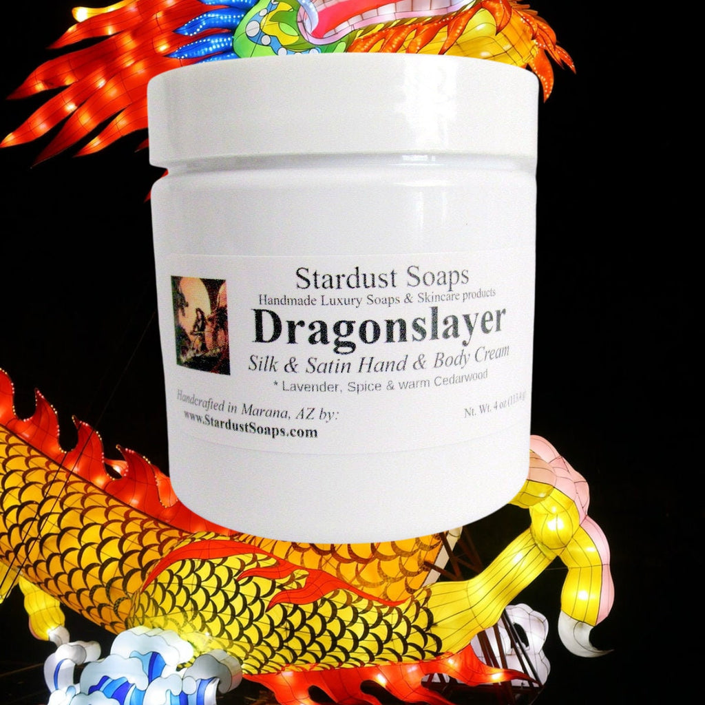 Dragonslayer Hand, Face and Body Cream | Luxurious Moisturizing Body Butter | Handmade Natural Skin Cream for Dry Skin | 4 oz