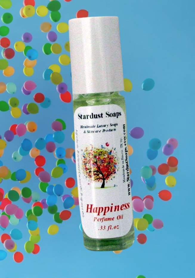 Happiness Roll-On Perfume Oil | Handmade Natural Floral Fragrance | Fresh Skin-Friendly Perfume for Women | Travel Size 10ml
