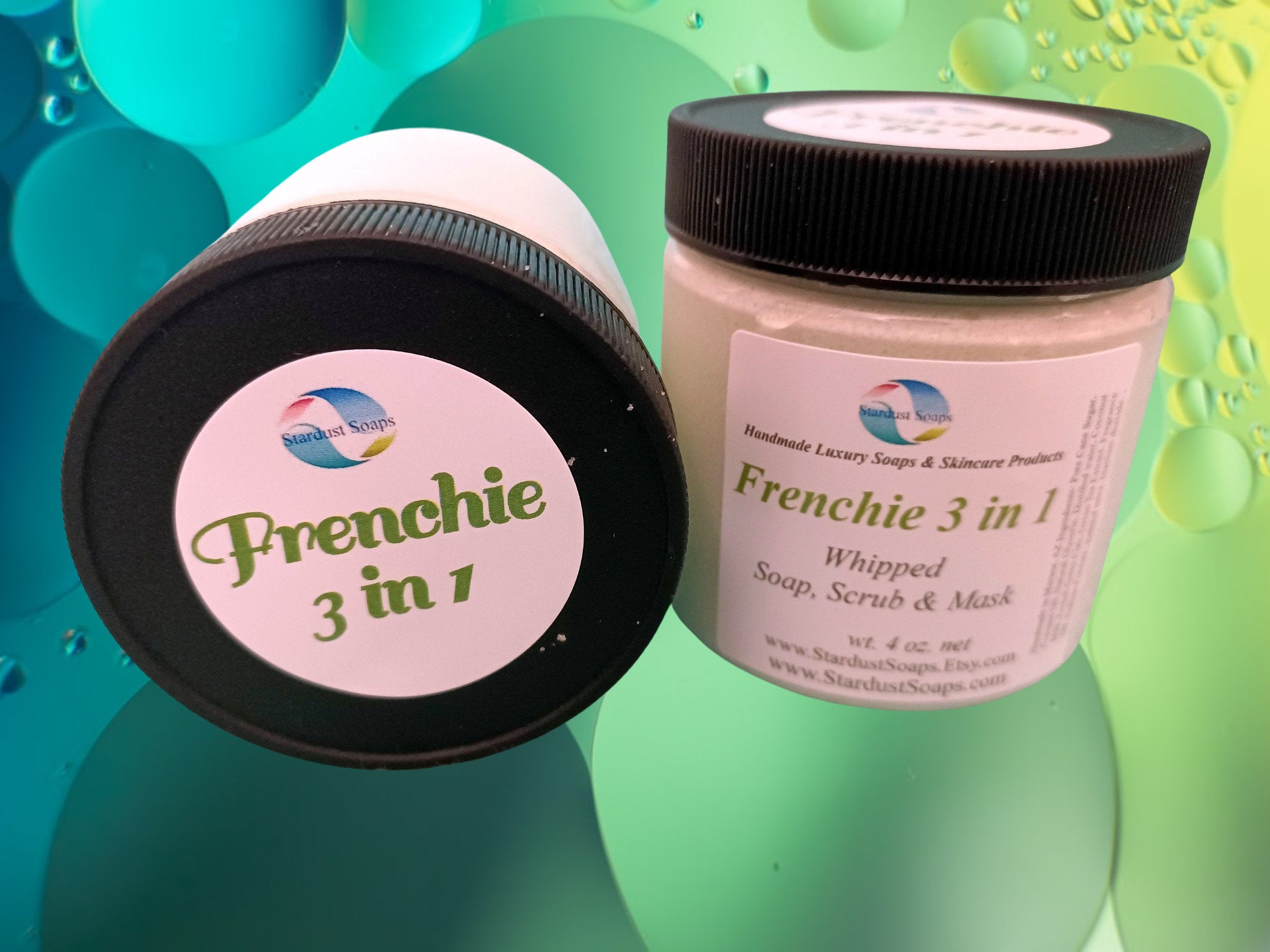 Frenchie 3-in-1 Whipped Soap Scrub and Face Mask | Exfoliating Cleanser for Face and Body | Moisturizing Sugar Scrub for Sensitive Skin