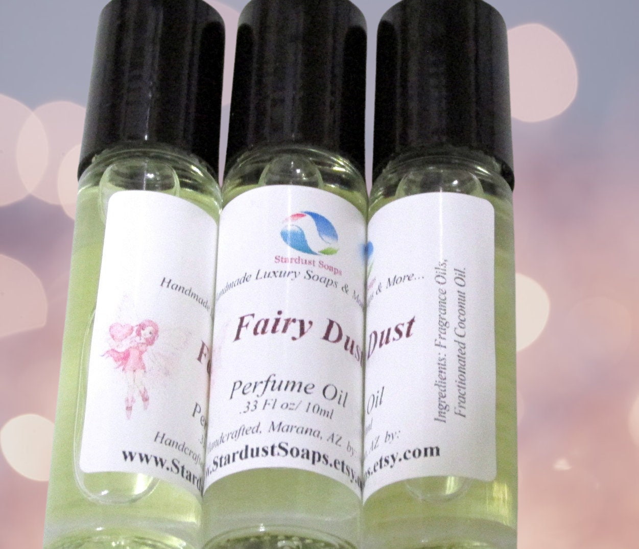 Fairy Dust Roll-On Perfume Oil | Handmade Natural Fragrance Oil | Fresh Skin-Friendly Body Perfume | Long Lasting Luxury Scent