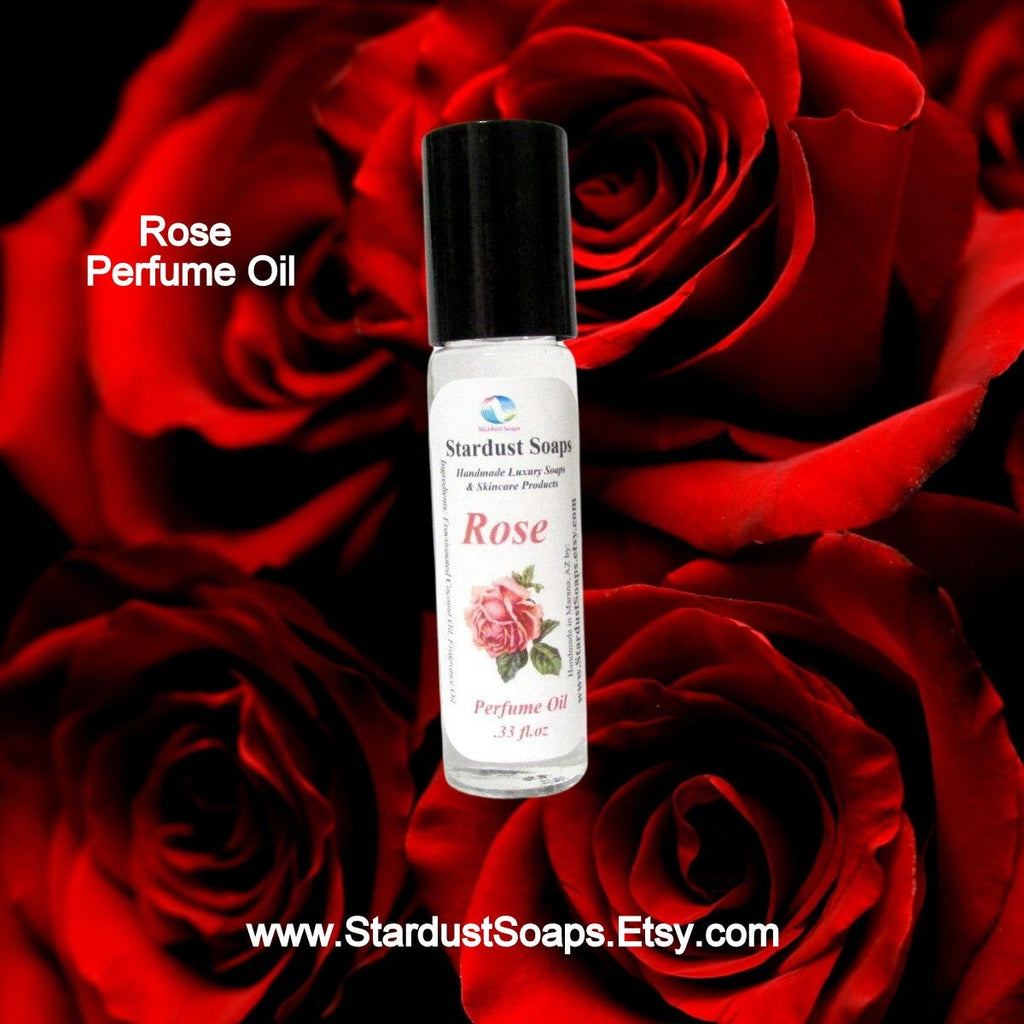 Rose Roll-On Perfume Oil | Handmade Floral Fragrance Oil | Victorian Rose Natural Perfume Oil | Travel Size Body Scent 0.33 fl oz