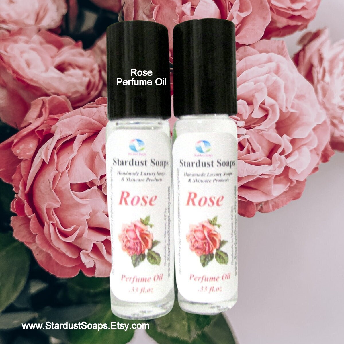 Rose Roll-On Perfume Oil | Handmade Floral Fragrance Oil | Victorian Rose Natural Perfume Oil | Travel Size Body Scent 0.33 fl oz