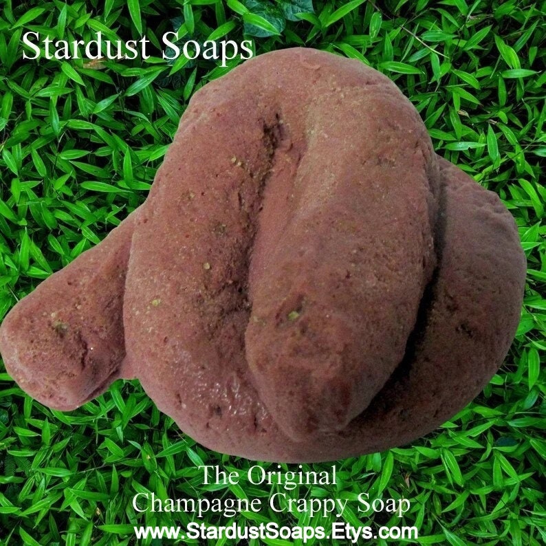 Champagne Crappy Soap | Funny Poop Soap Gag Gift | Handmade Novelty Soap Bar | Realistic Dog Poop Prank Gift Soap | Champagne Scent
