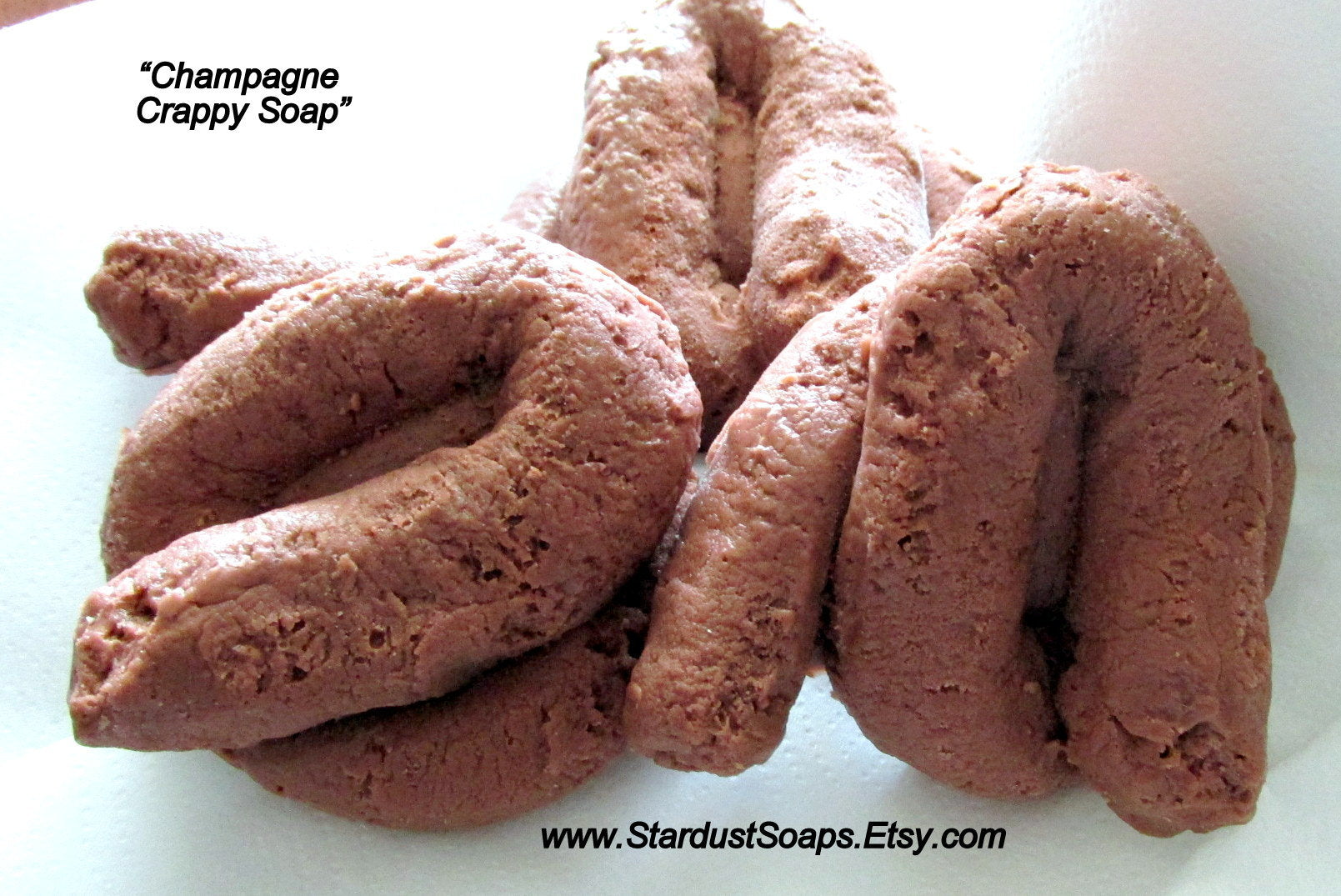 Champagne Crappy Soap | Funny Poop Soap Gag Gift | Handmade Novelty Soap Bar | Realistic Dog Poop Prank Gift Soap | Champagne Scent