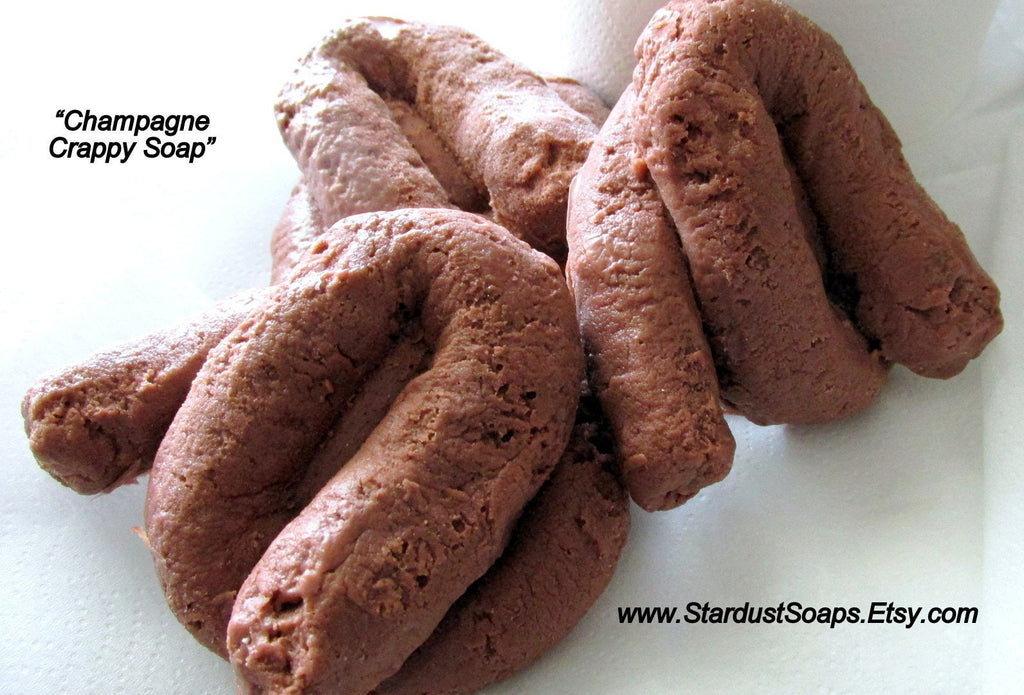 Champagne Crappy Soap | Funny Poop Soap Gag Gift | Handmade Novelty Soap Bar | Realistic Dog Poop Prank Gift Soap | Champagne Scent
