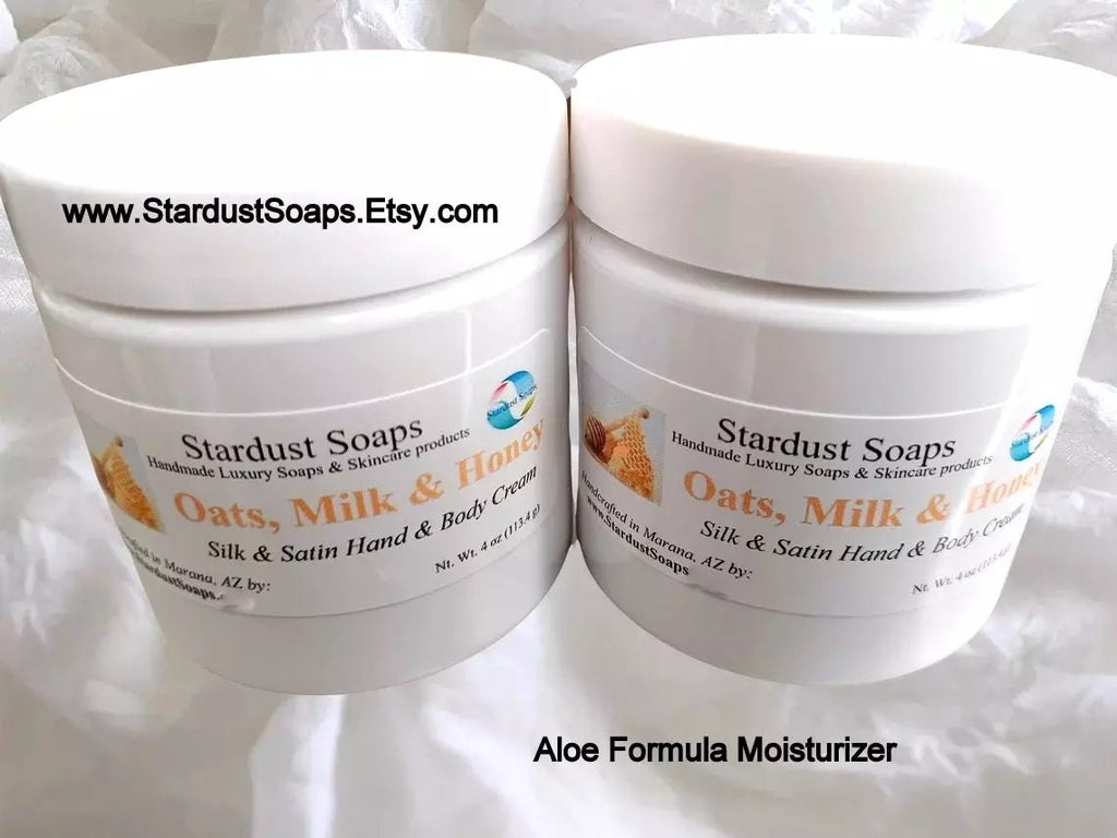 Oats Milk & Honey Lotion – Handmade Ultra Moisturizing Face Hand and Body Cream with Aloe and Shea Butter | Hydrating Natural Skincare 4 oz