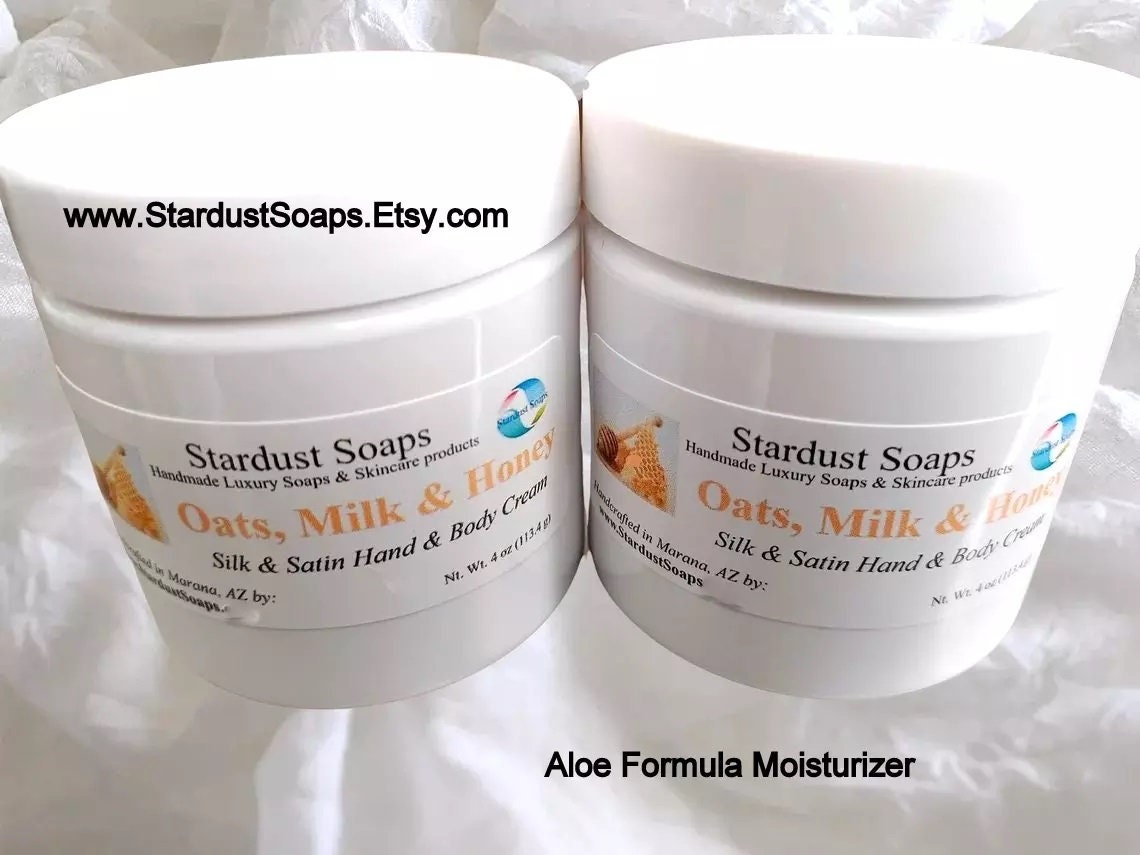 Oats Milk & Honey Lotion – Handmade Ultra Moisturizing Face Hand and Body Cream with Aloe and Shea Butter | Hydrating Natural Skincare 4 oz