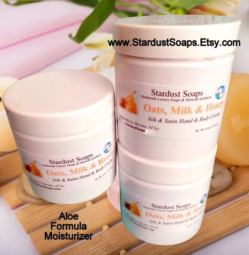 Oats Milk & Honey Lotion – Handmade Ultra Moisturizing Face Hand and Body Cream with Aloe and Shea Butter | Hydrating Natural Skincare 4 oz
