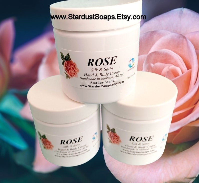 Rose Body Cream | Aloe and Shea Butter Moisturizer for Dry Skin | Handmade Rose Lotion | Natural Face, Hand and Body Skincare