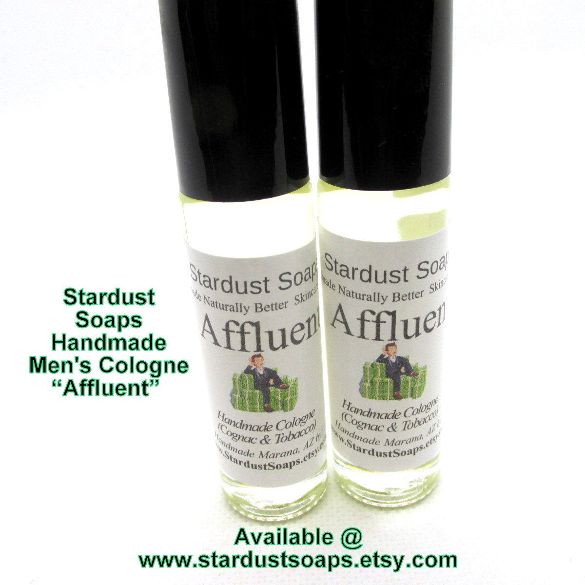 Affluent Men’s Cologne Oil Roll-On | Handmade Natural Perfume Oil for Men | Warm Spiced Amber Fragrance | Long Lasting 10ml FATHERS DAY GIFT