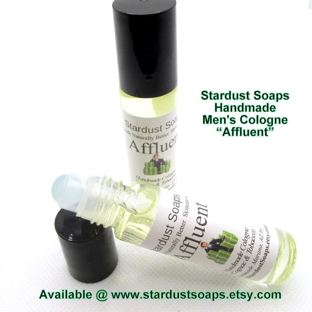 Affluent Men’s Cologne Oil Roll-On | Handmade Natural Perfume Oil for Men | Warm Spiced Amber Fragrance | Long Lasting 10ml FATHERS DAY GIFT