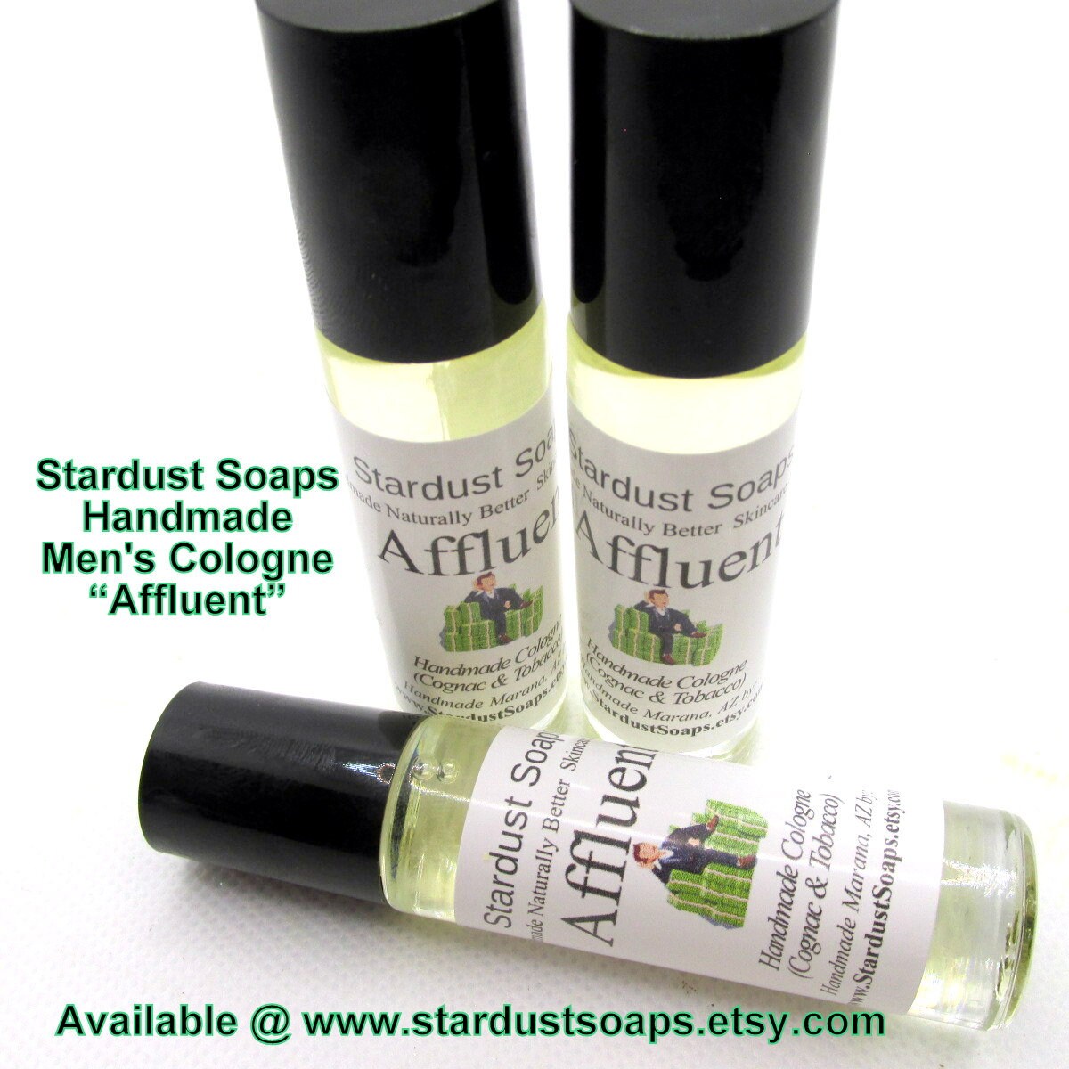 Affluent Men’s Cologne Oil Roll-On | Handmade Natural Perfume Oil for Men | Warm Spiced Amber Fragrance | Long Lasting 10ml FATHERS DAY GIFT