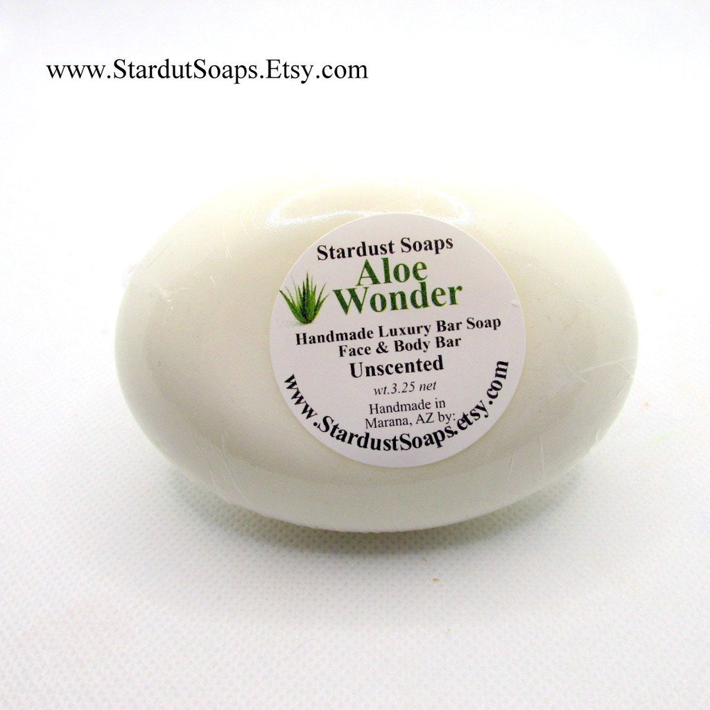 Aloe Vera Handmade Soap – Unscented Face & Body Bar | Moisturizing Hydrating Soap for Sensitive Skin, Natural Skin Care