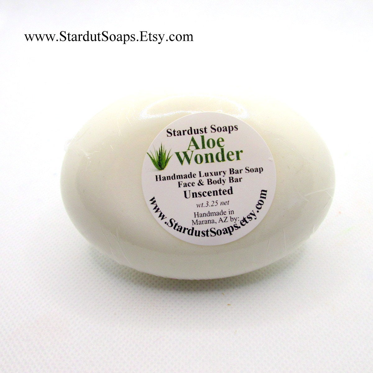 Aloe Vera Handmade Soap – Unscented Face & Body Bar | Moisturizing Hydrating Soap for Sensitive Skin, Natural Skin Care