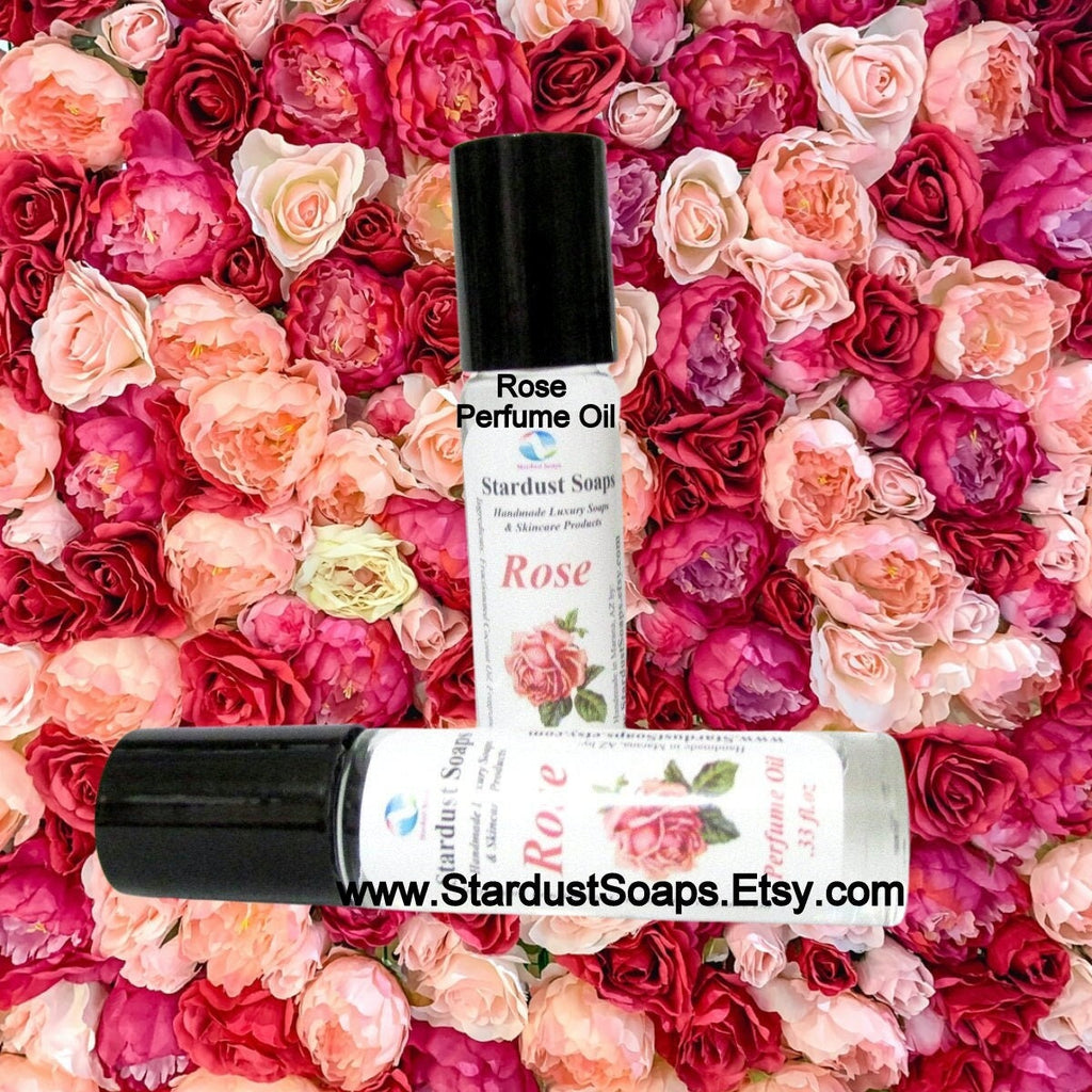 Rose Roll-On Perfume Oil | Handmade Floral Fragrance Oil | Victorian Rose Natural Perfume Oil | Travel Size Body Scent 0.33 fl oz