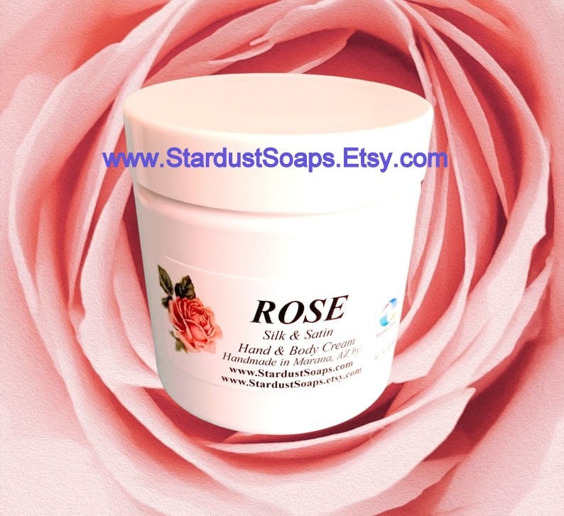Rose Body Cream | Aloe and Shea Butter Moisturizer for Dry Skin | Handmade Rose Lotion | Natural Face, Hand and Body Skincare
