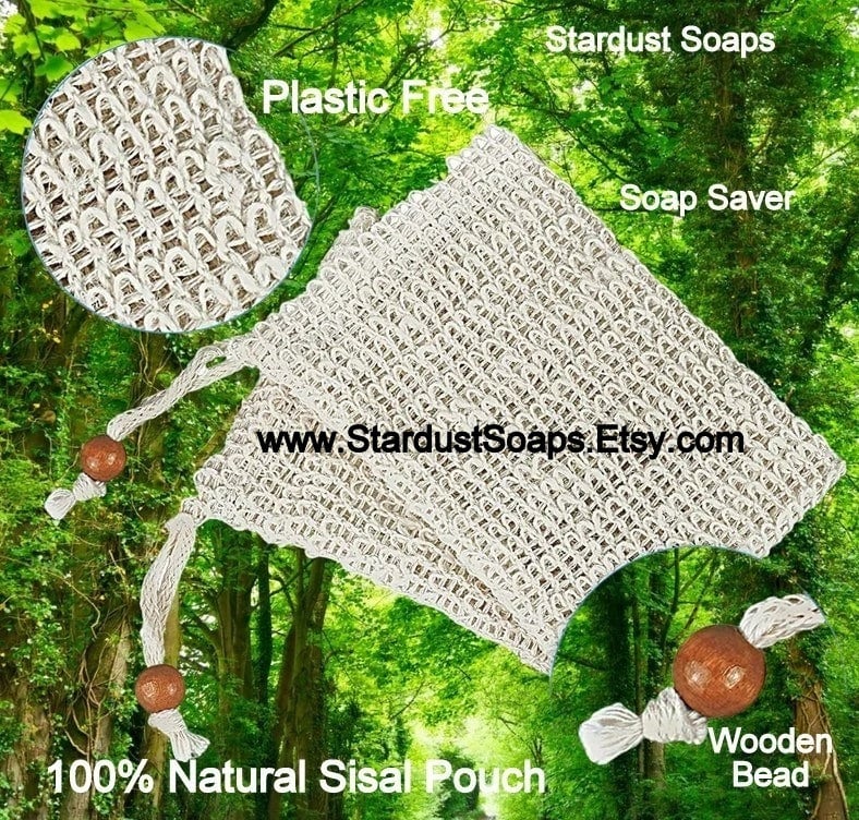 Natural Sisal Soap Saver Pouch | Eco-Friendly Exfoliating Soap Bag | Soap Saver Holder for Longer Lasting Handmade Soap