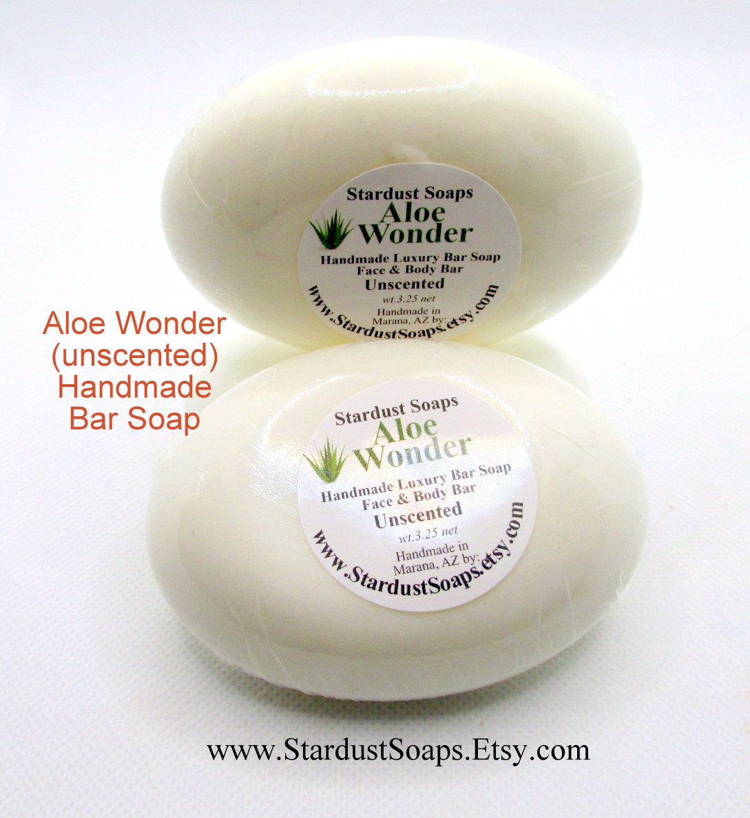 Aloe Vera Handmade Soap – Unscented Face & Body Bar | Moisturizing Hydrating Soap for Sensitive Skin, Natural Skin Care
