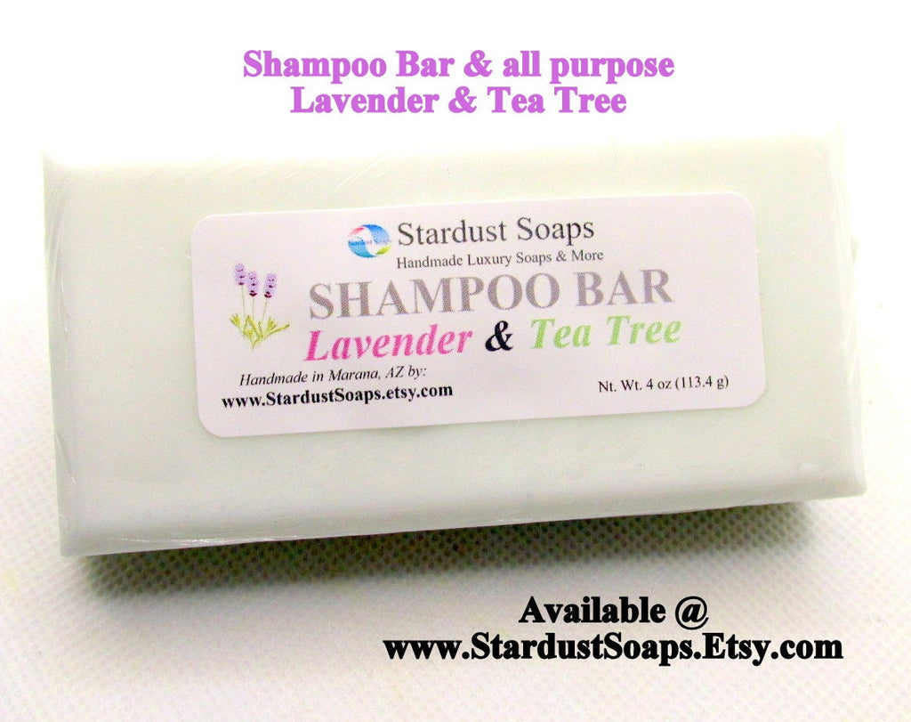 Lavender & Tea Tree Shampoo Bar – All-Natural Zero Waste Shampoo | Solid Hair Care Bar for Oily Scalp, Dandruff and Healthy Hair