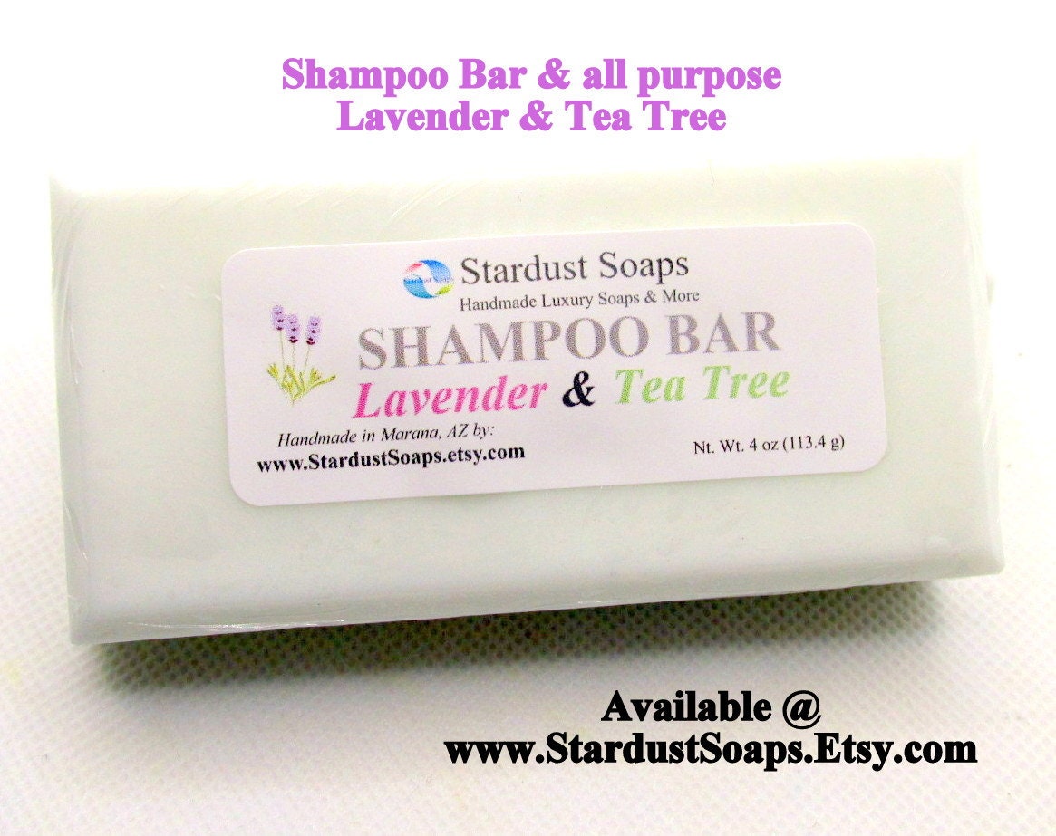 Lavender & Tea Tree Shampoo Bar – All-Natural Zero Waste Shampoo | Solid Hair Care Bar for Oily Scalp, Dandruff and Healthy Hair