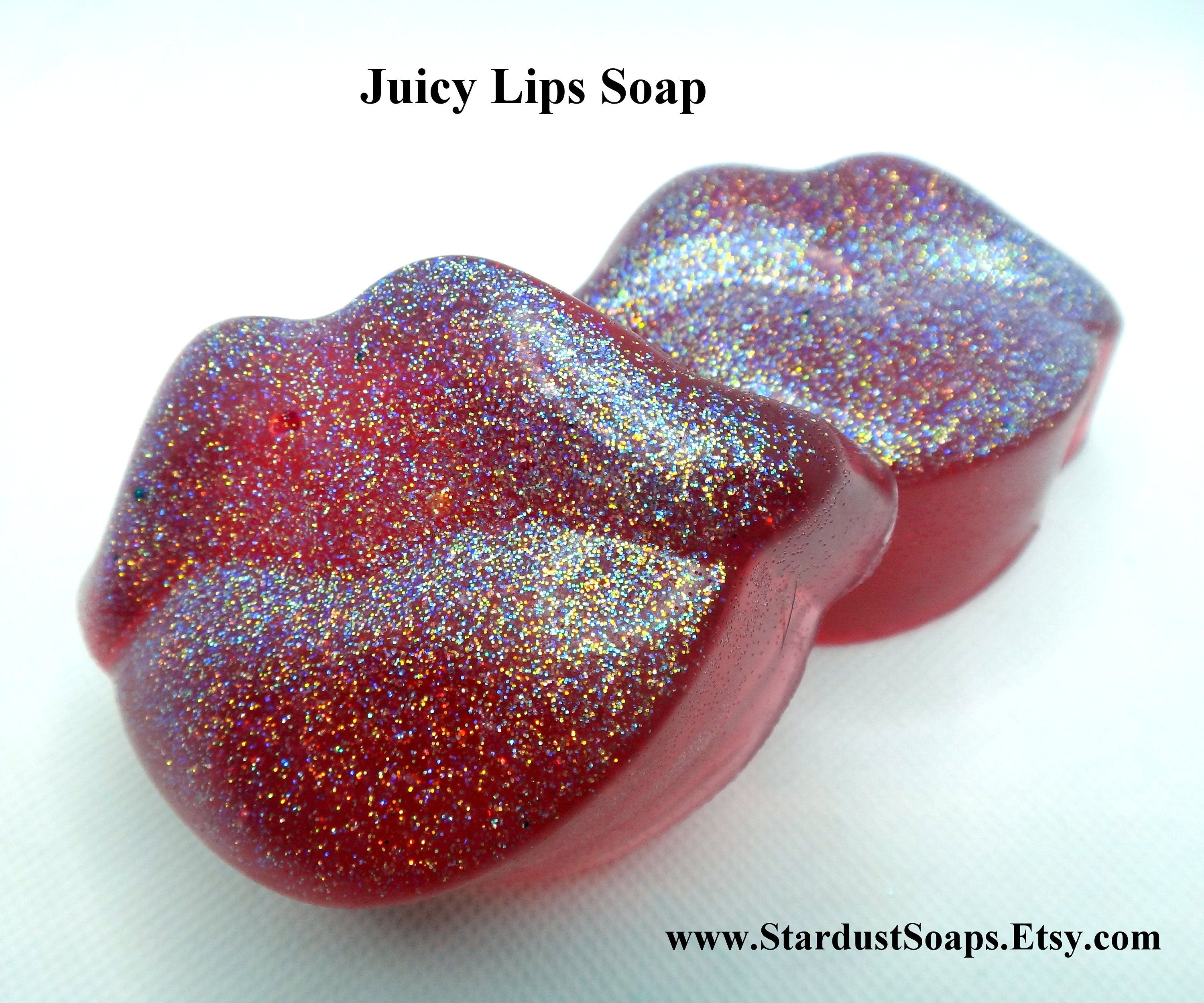Lip Soap Bar | Pear Scented Soap | Handmade Coconut Oil Soap | Red Lips Novelty Soap | Fun Gift Soap