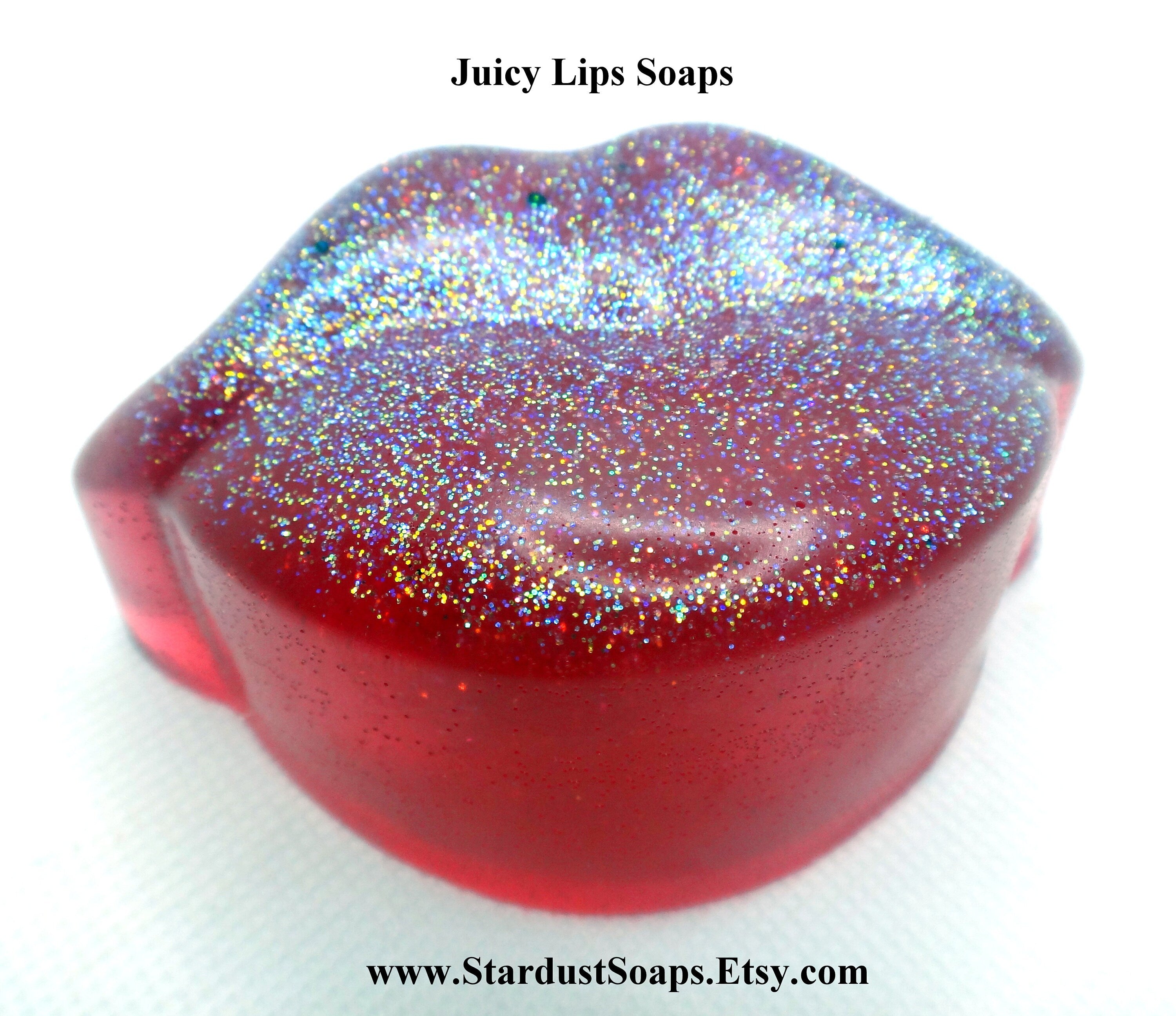 Lip Soap Bar | Pear Scented Soap | Handmade Coconut Oil Soap | Red Lips Novelty Soap | Fun Gift Soap
