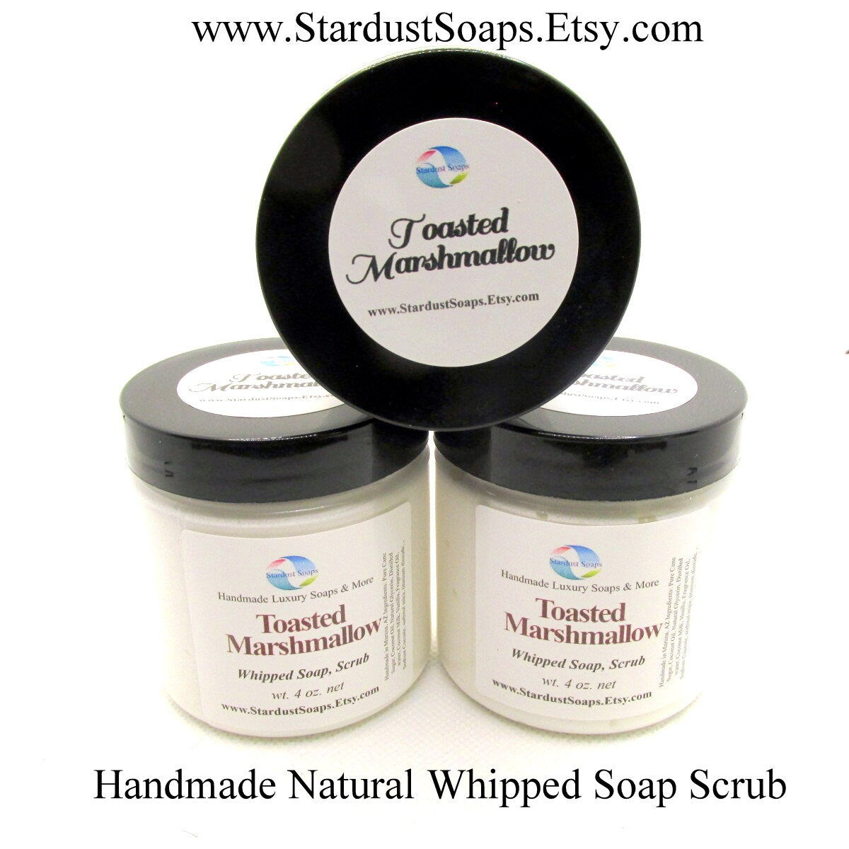 Toasted Marshmallow Whipped Soap Scrub | Handmade Exfoliating Sugar Scrub | Moisturizing Body Wash for Soft Smooth Skin