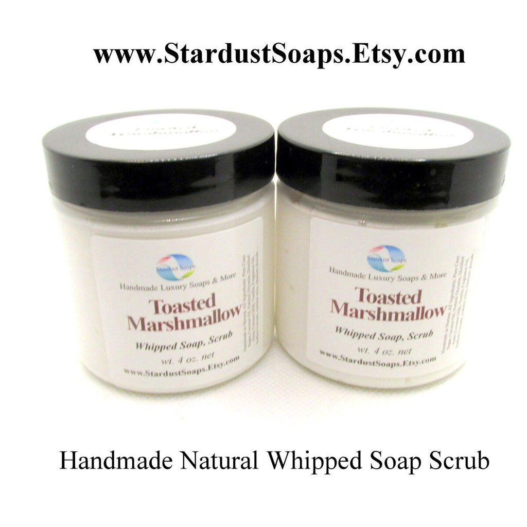 Toasted Marshmallow Whipped Soap Scrub | Handmade Exfoliating Sugar Scrub | Moisturizing Body Wash for Soft Smooth Skin