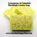 Lemongrass and Calendula Handmade Soap Bar | Natural Moisturizing Face, Hand and Body Soap | Herbal Artisan Skincare Bar