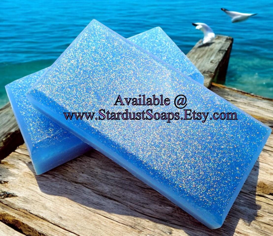 Mermaid Kisses Handmade Soap Bar | Sparkling Moisturizing Bath and Body Soap | Hydrating Artisan Skincare Bar | Luxury Gift Soap