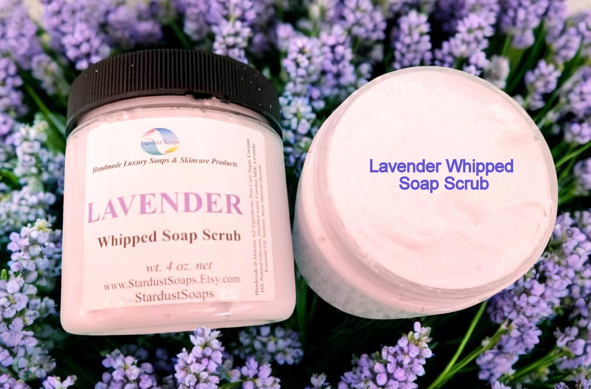 Lavender Whipped Sugar Scrub Soap | Handmade Exfoliating Body Scrub | Moisturizing Sugar Polish for Soft Skin | Soothing Spa Skincare