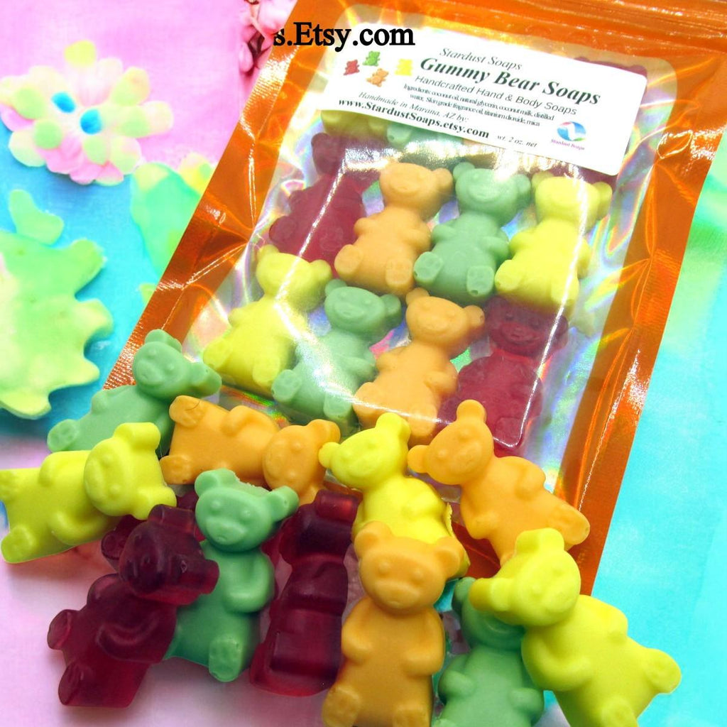 Gummy Bear Soap Set – Handmade Coconut Oil Guest Soaps | Colorful Mini Soap Gifts, Fun Kids & Party Favor Soaps, Limited Edition
