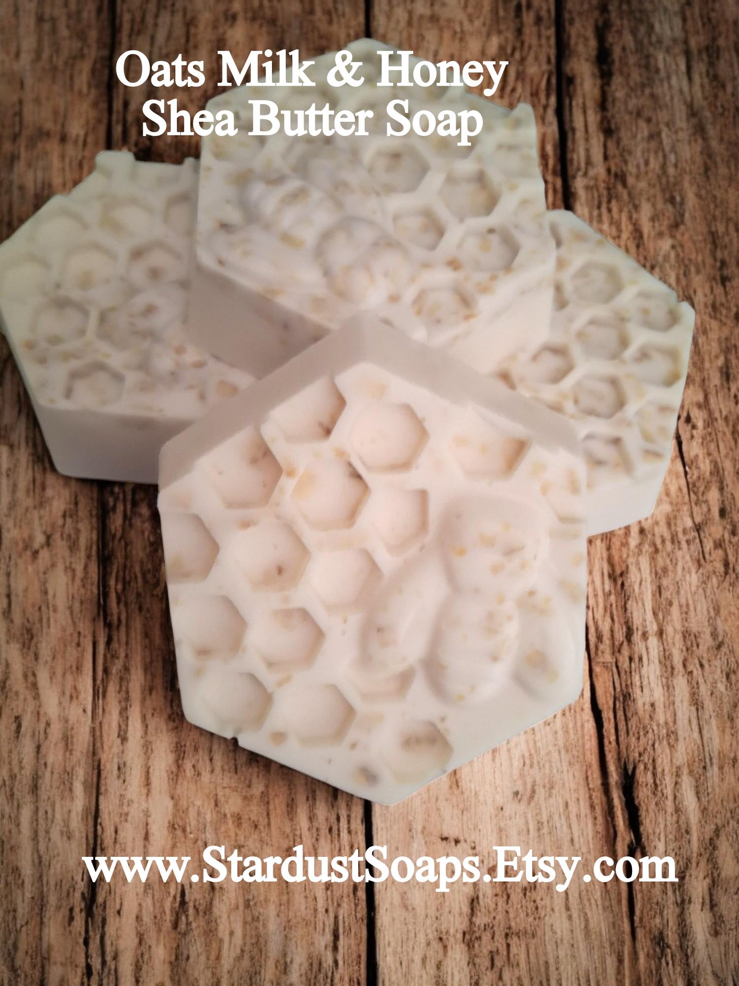 Oats, Milk and Honey Shea Butter Handmade Soap Bar | Nourishing Gentle Natural Skincare for Face, Hands & Body | Moisturizing Artisan Soap