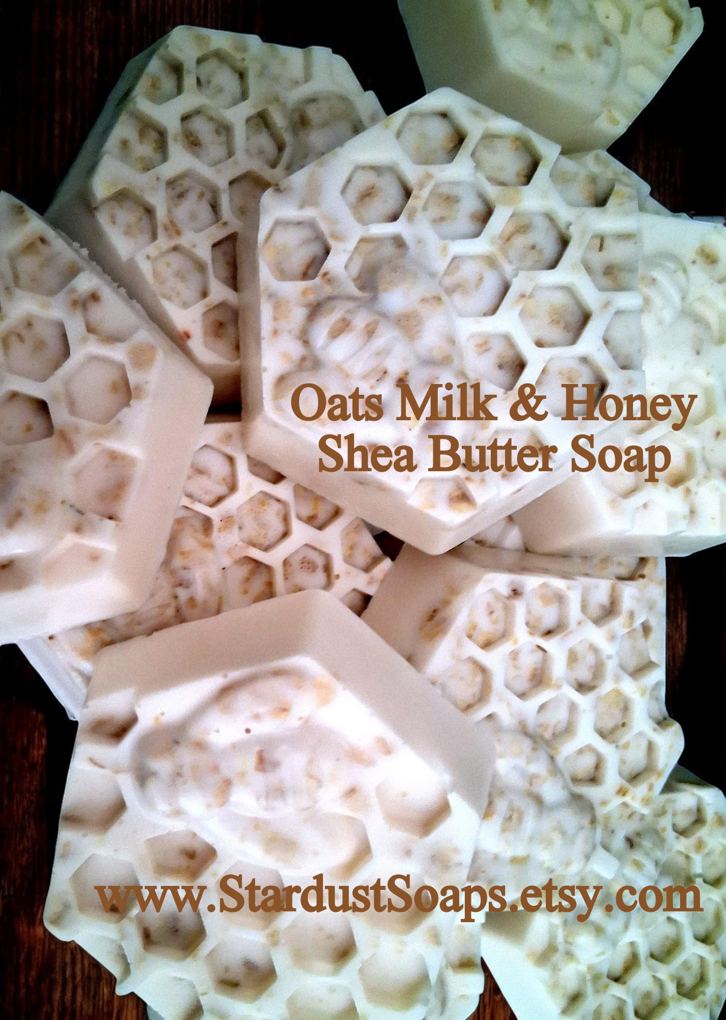 Oats, Milk and Honey Shea Butter Handmade Soap Bar | Nourishing Gentle Natural Skincare for Face, Hands & Body | Moisturizing Artisan Soap