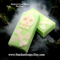 Skulls and Crossbones Handmade Soap Bar | Margarita Lime Scent | Gothic Novelty Soap | Natural Artisan Bath & Body Gift | 4 oz