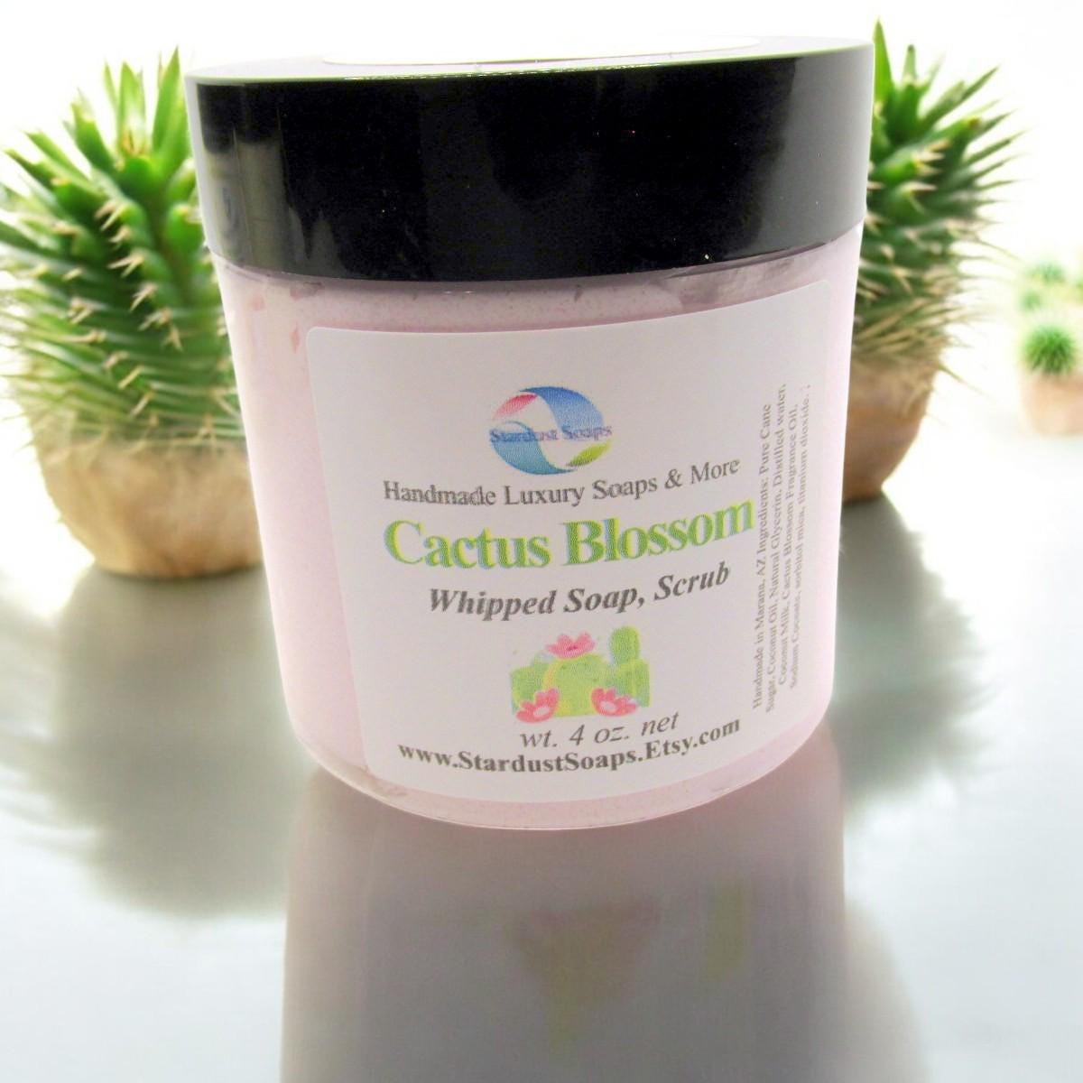 Cactus Blossom Whipped Sugar Scrub Soap | Handmade Exfoliating Body Scrub | Moisturizing Sugar Polish for Soft Radiant Skin