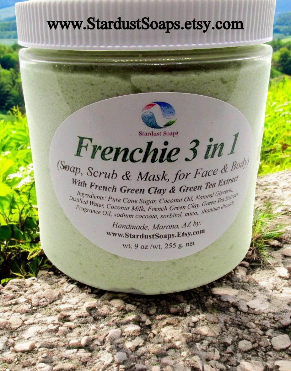 Frenchie 3-in-1 Skincare Wonder | Cleansing Soap, Exfoliating Scrub & Hydrating skin nourishing Mask for Every Skin Type