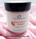 Strawberry Whipped Sugar Soap Scrub | Handmade Exfoliating Body Scrub | Moisturizing Sugar Polish for Soft Smooth Skin