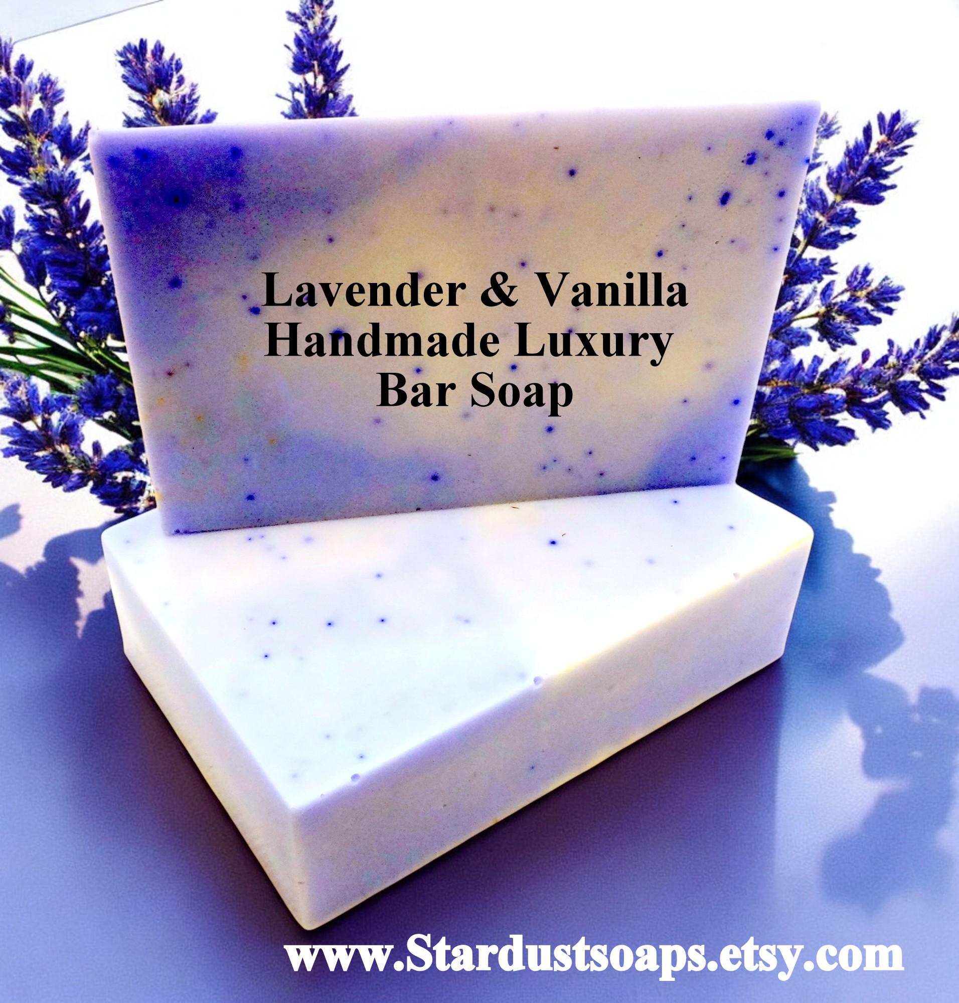Lavender Vanilla Handmade Soap Bar | Natural Gentle Cleansing Face, Hand and Body Soap | Moisturizing Artisan Skincare Bar