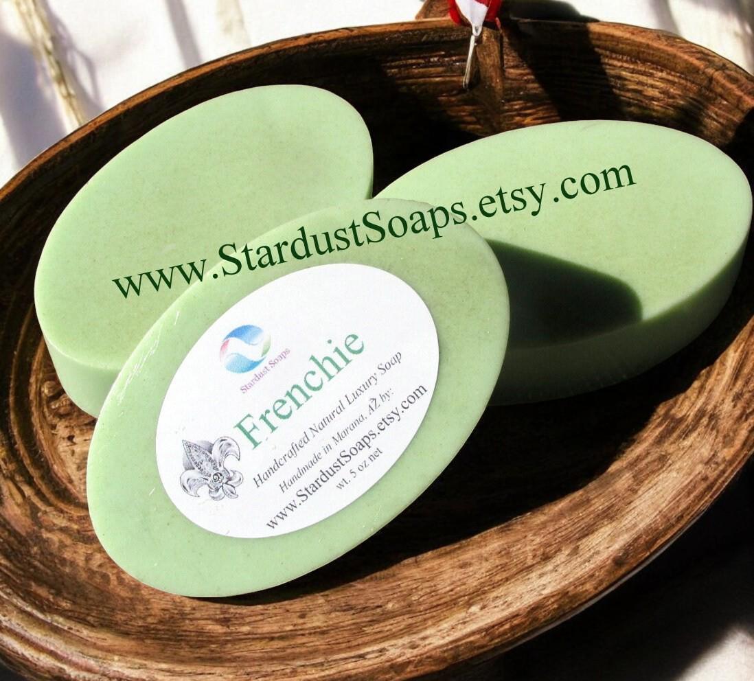 Frenchie French Green Clay Soap Bar | Handmade Exfoliating Detox Soap | Hydrating Natural Face and Body Cleansing Bar