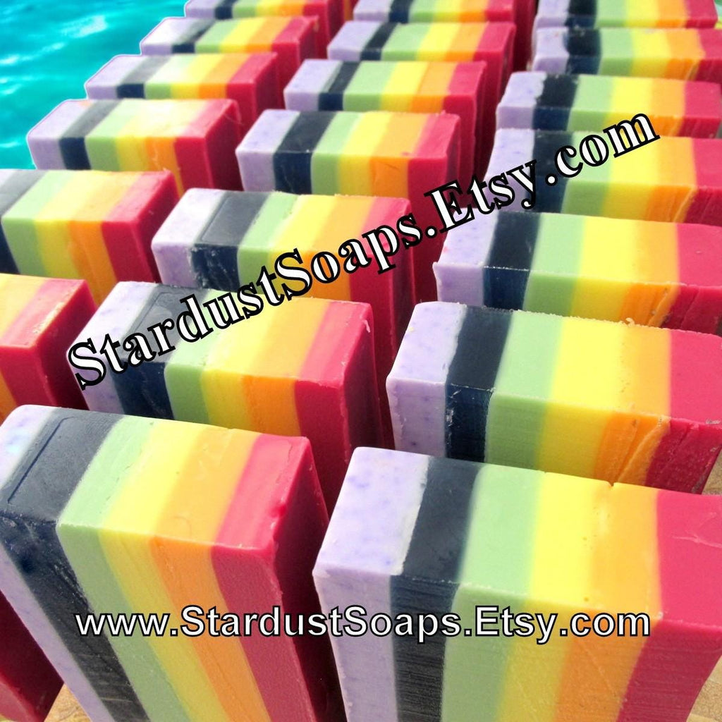 Handmade Rainbow Soap – Moisturizing Cold Process Bar | Colorful Natural Soap, Gentle Skin Care, Gift-Ready Artisan Soap