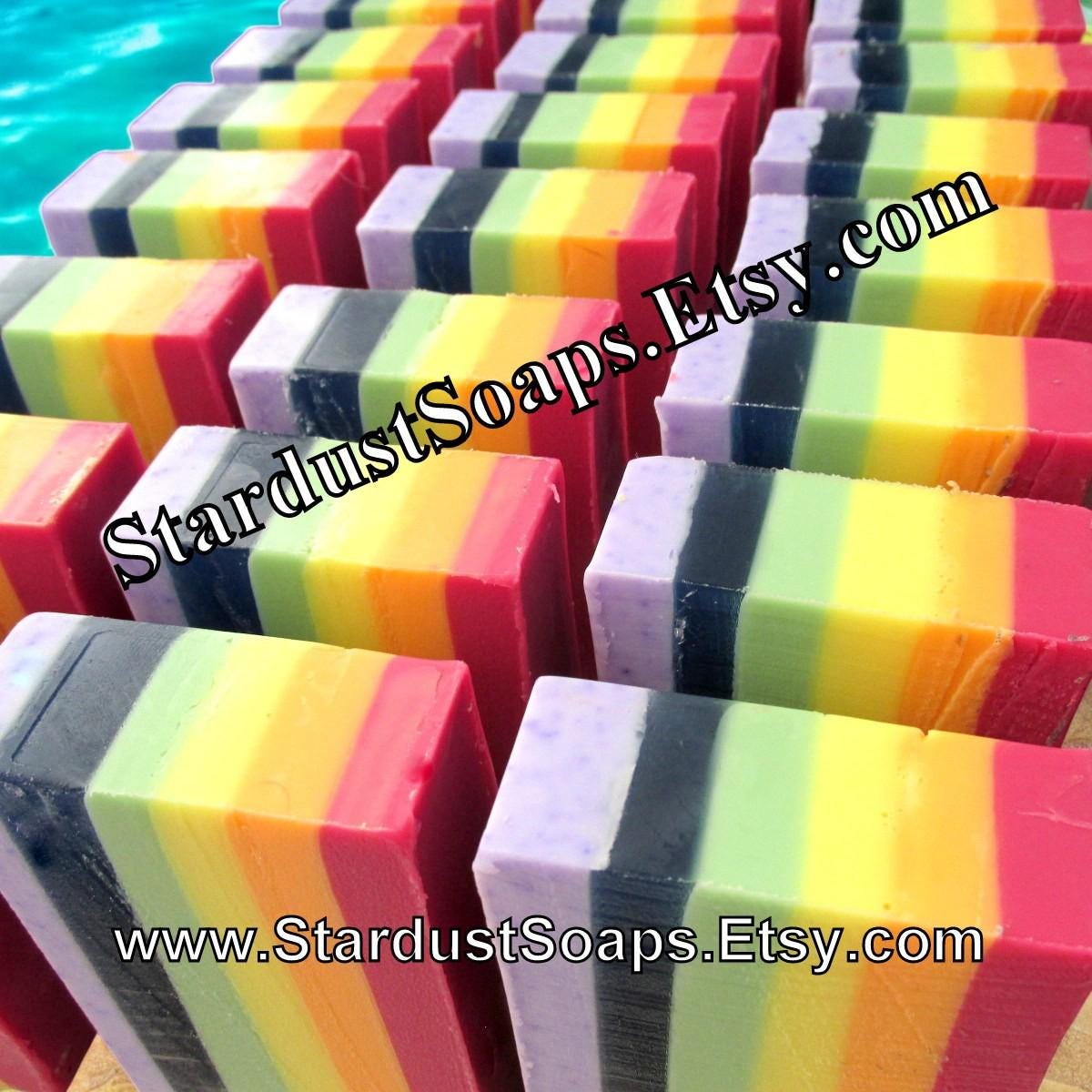 Handmade Rainbow Soap – Moisturizing Cold Process Bar | Colorful Natural Soap, Gentle Skin Care, Gift-Ready Artisan Soap