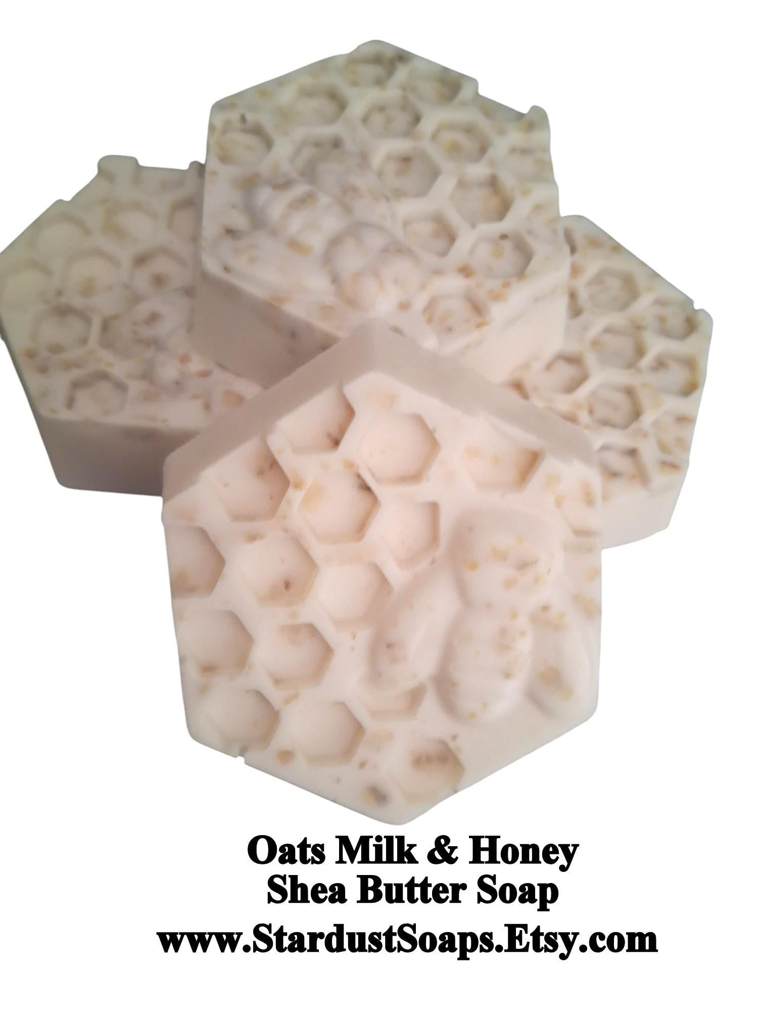 Oats, Milk and Honey Shea Butter Handmade Soap Bar | Nourishing Gentle Natural Skincare for Face, Hands & Body | Moisturizing Artisan Soap