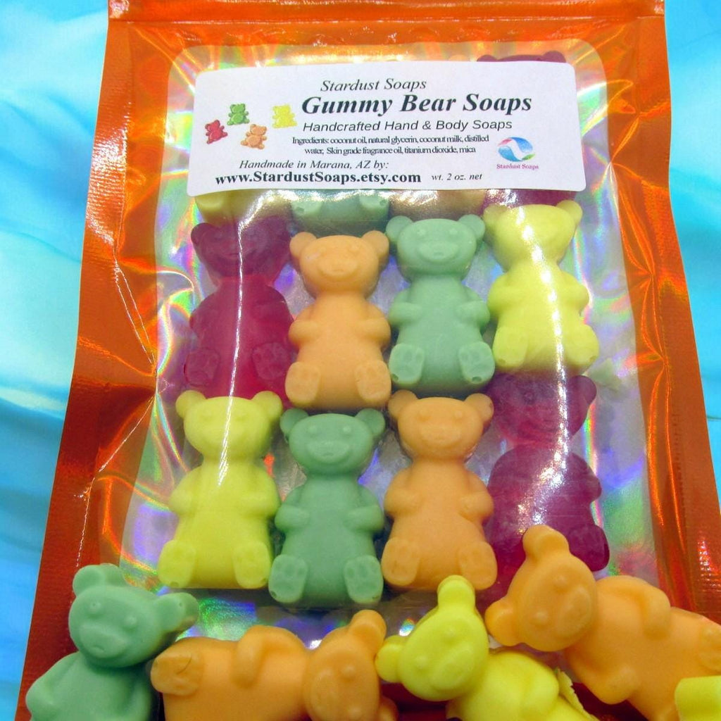 Gummy Bear Soap Set – Handmade Coconut Oil Guest Soaps | Colorful Mini Soap Gifts, Fun Kids & Party Favor Soaps, Limited Edition