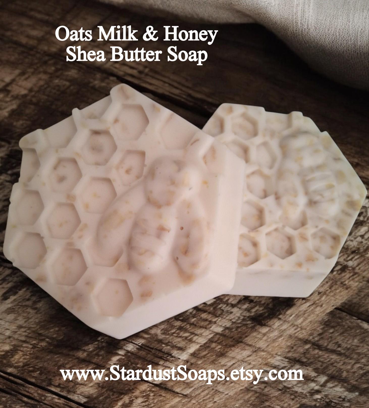 Oats, Milk and Honey Shea Butter Handmade Soap Bar | Nourishing Gentle Natural Skincare for Face, Hands & Body | Moisturizing Artisan Soap