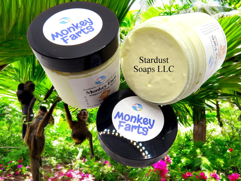Monkey Farts Whipped Sugar Scrub | Handmade Fruity Exfoliating Body Scrub | Sugar Soap Scrub for Soft Smooth Skin