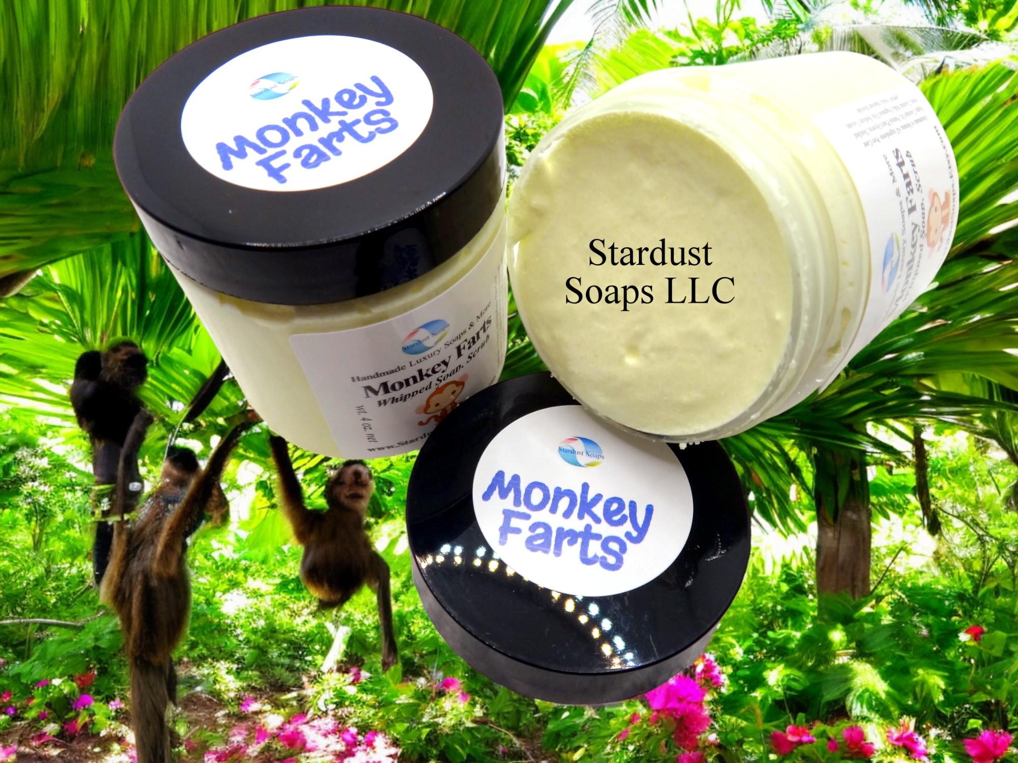 Monkey Farts Whipped Sugar Scrub | Handmade Fruity Exfoliating Body Scrub | Sugar Soap Scrub for Soft Smooth Skin